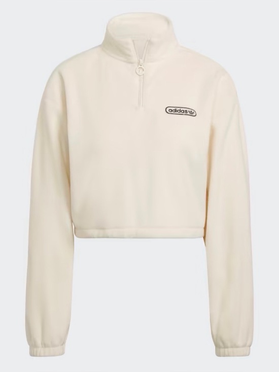 adidas Sweaters - Adidas Retro Luxury 1/4 Zip Cropped Sweater in Cream